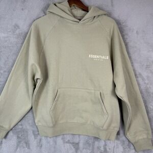 New Essentials Fear Of God Front Logo Pullover Hoodie Sea Foam Size Small NWT